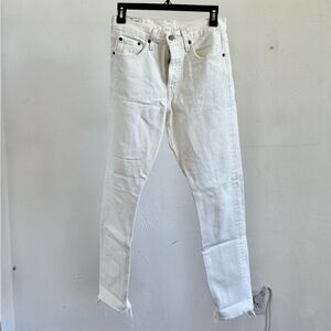 Size 25 White Levi 501 Jeans